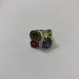 Rhinestone Cocktail Ring Size 6